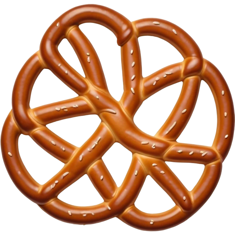 Pretzel Cinematic Realistic Pretzel Snack Emoji, depicted as a single, perfectly twisted pretzel with a glossy, salted crust, rendered with lifelike textures and warm, inviting lighting. emoji
