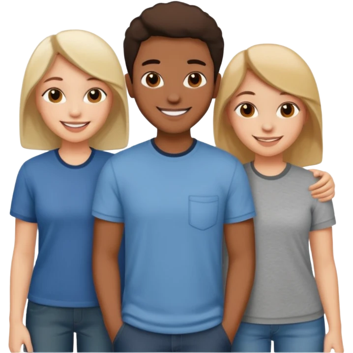 three interlaced friends emoji