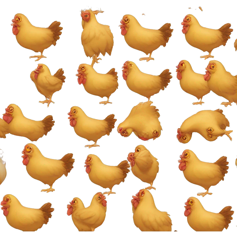 chicken eating emoji