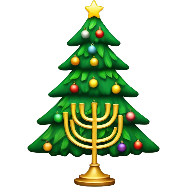 Christmas tree and menorah emoji