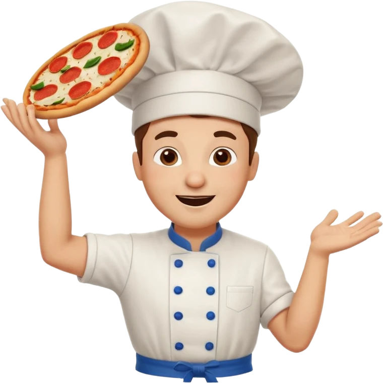 Pizza Chef – tossing pizza dough in air, white hat tilted slightly emoji