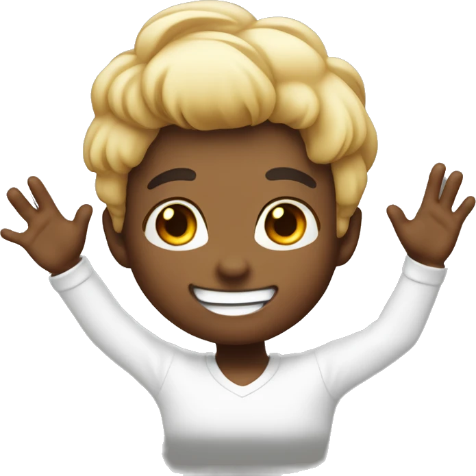 The chibi character with sparkling eyes, a wide smile, and hands raised in excitement. emoji