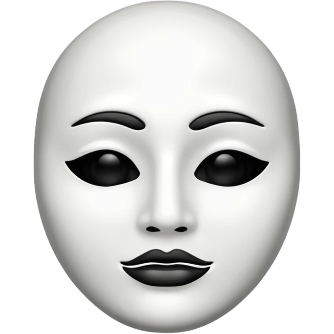 facial mask black and white emoji