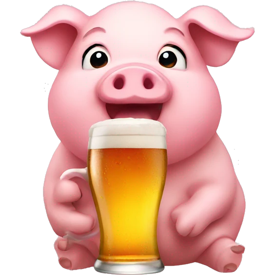 Piggy with beer emoji