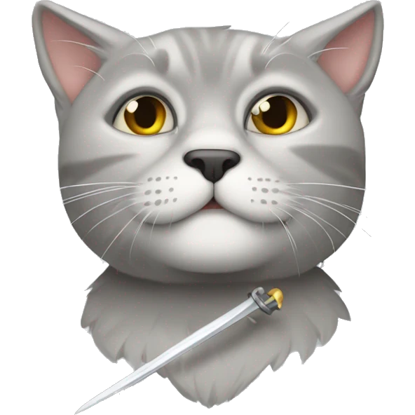 Graue Katze mit Sabber emoji