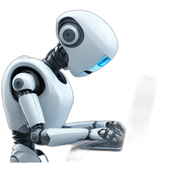 Ai robot at computer emoji