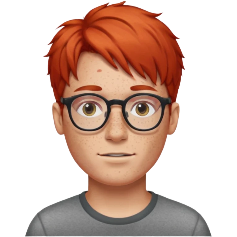 red hair with glassess guy  emoji