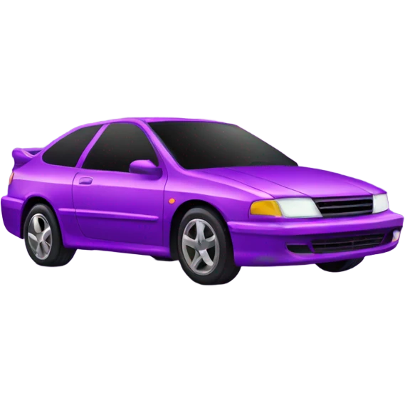 Cyber neon purple car emoji