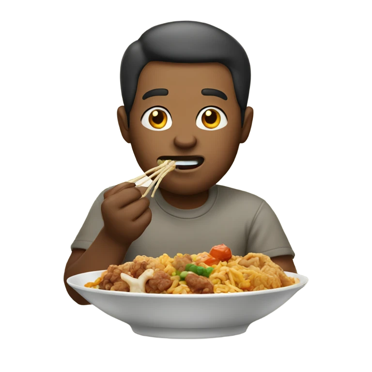 man eating chinese food emoji