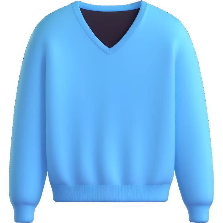 light blue V-neck sweater emoji