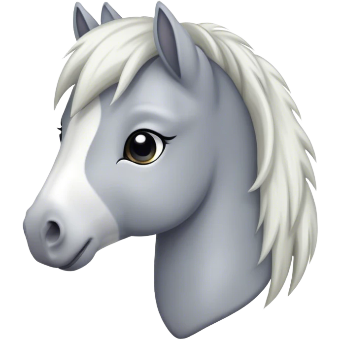 A grey and white pony  emoji