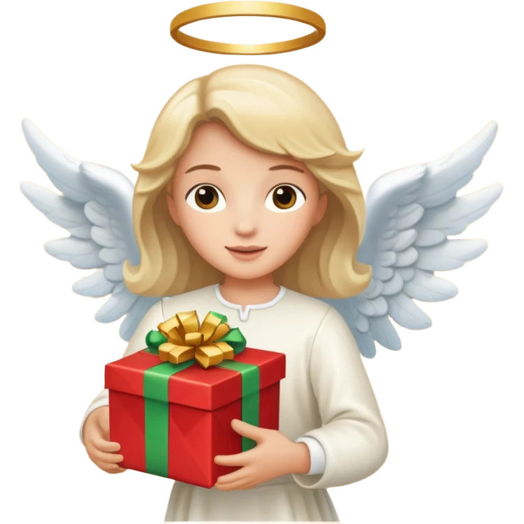 angel with present flying emoji