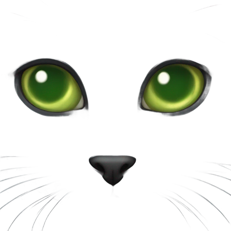 Grey cat green eyes  emoji