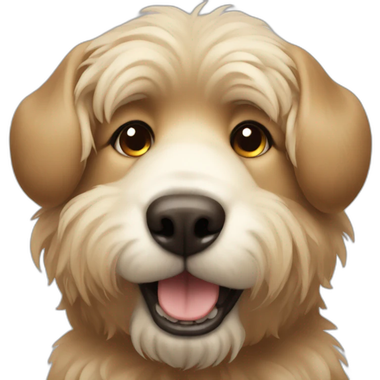 dog raised ears big hairy emoji