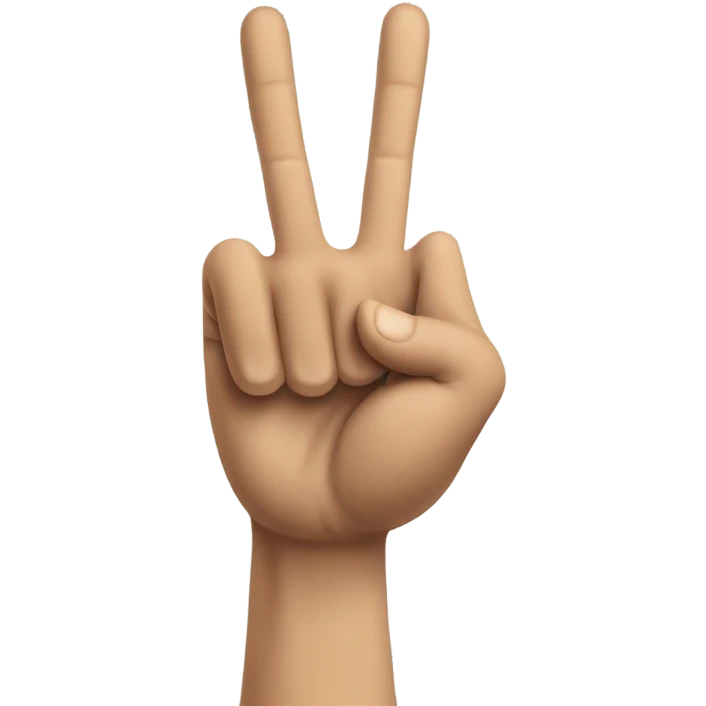 peace sign with thumb sticking out emoji