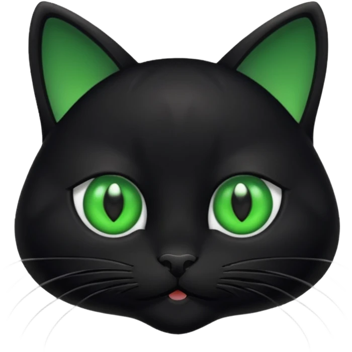 Small black cat with green eyes emoji