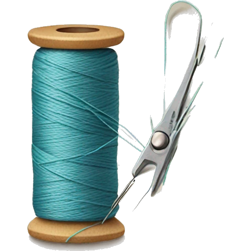 Hand sewing with needle and thread emoji