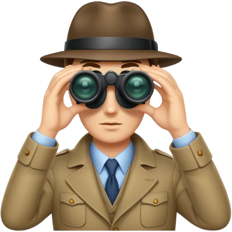 Detective peeking through binoculars emoji