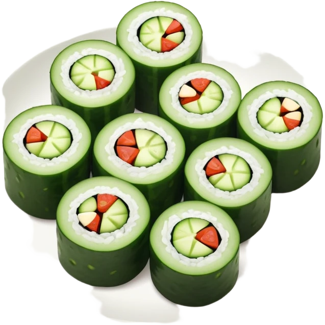 Plate of Cucumber maki emoji