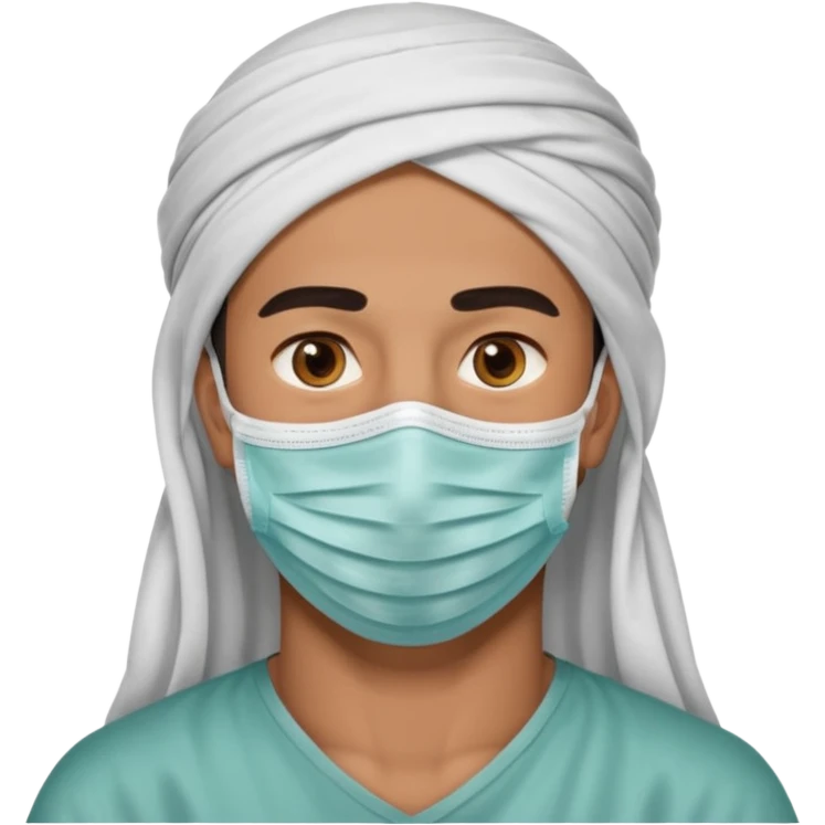 Arabe hombre con tapabocas emoji