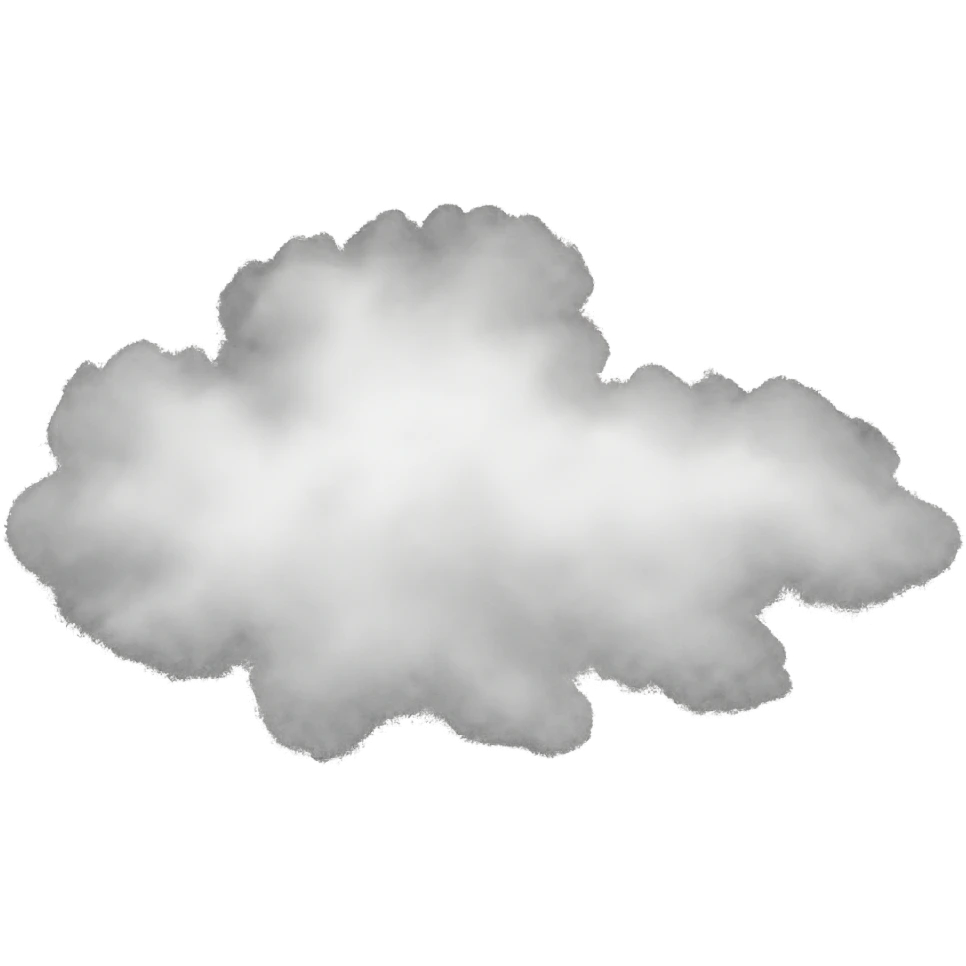light floating white mist cloud, transparent background, soft and airy emoji