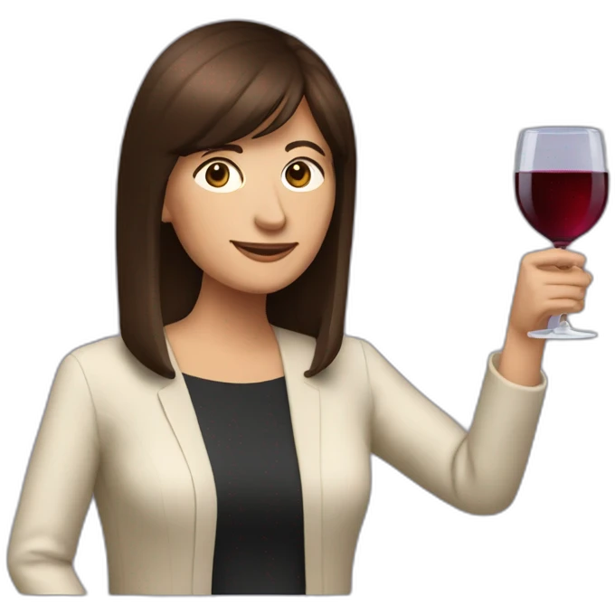 Patricia Bullrich with a cup of wine emoji