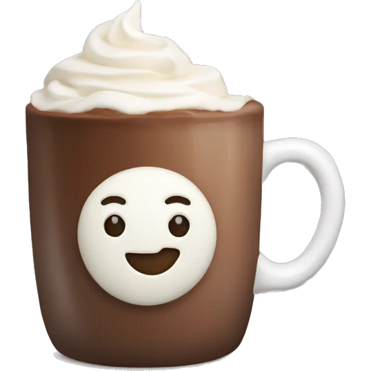 Hot chocolate with wipe cream emoji
