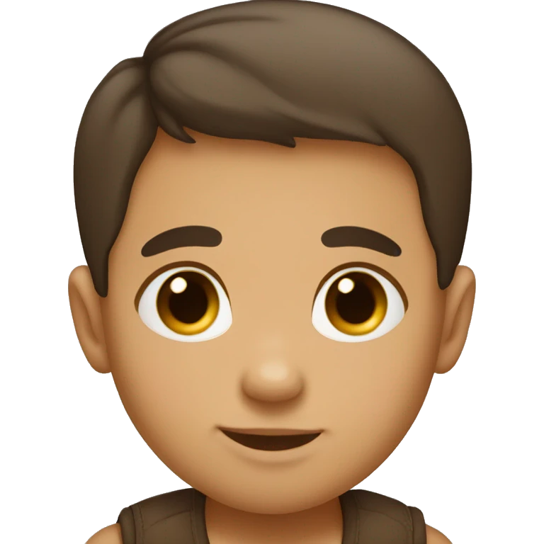 Tan baby boy with straight dark brown hair  emoji