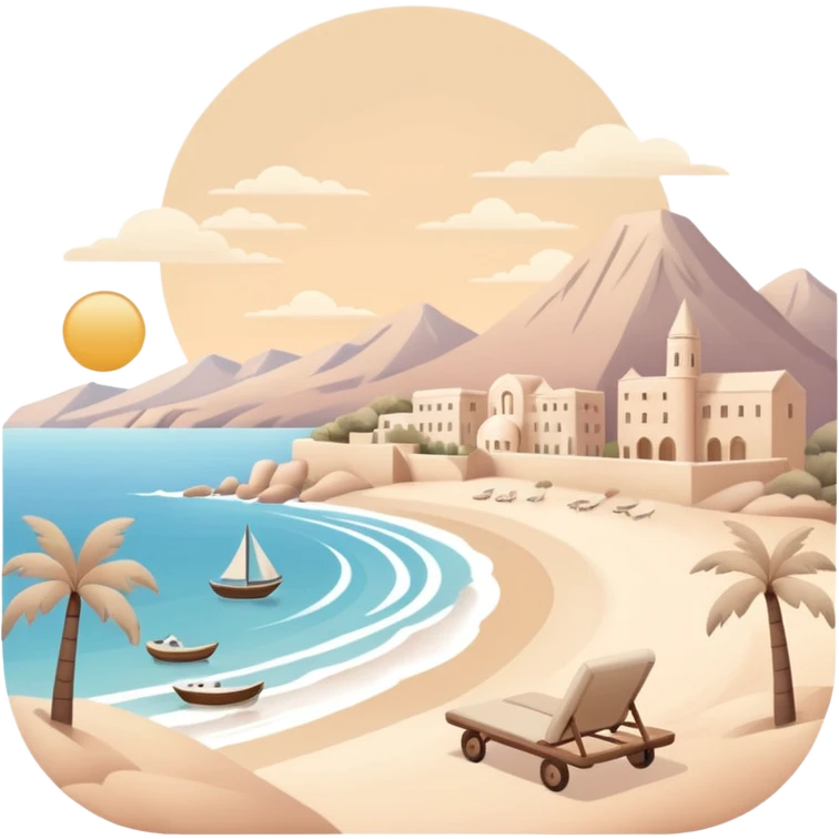A very aesthetic travel with pastel beige  tones emoji