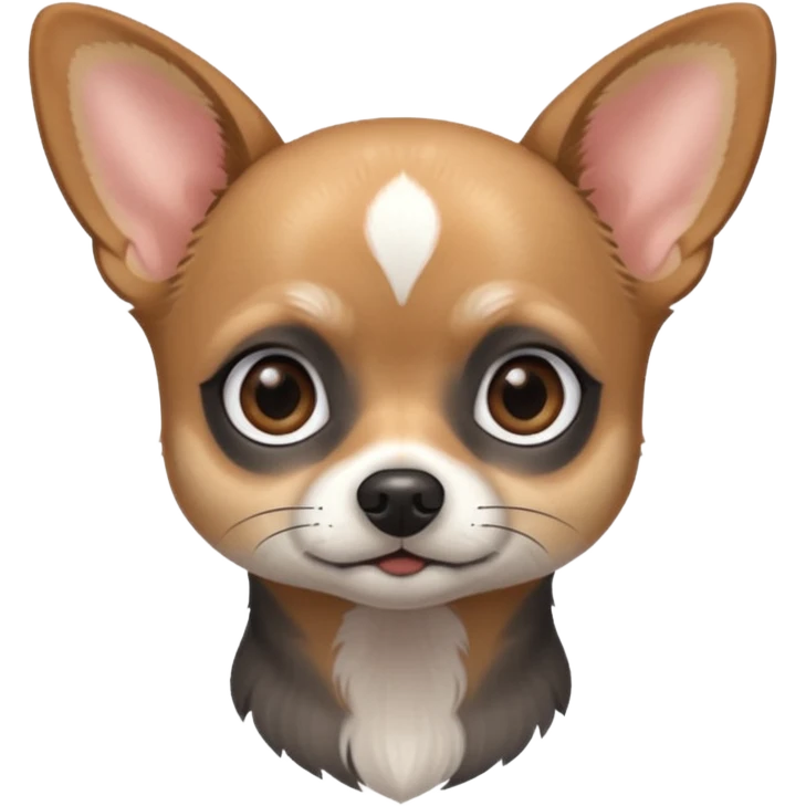 Chihuahua mix with grey, brown, and black fur less fur emoji
