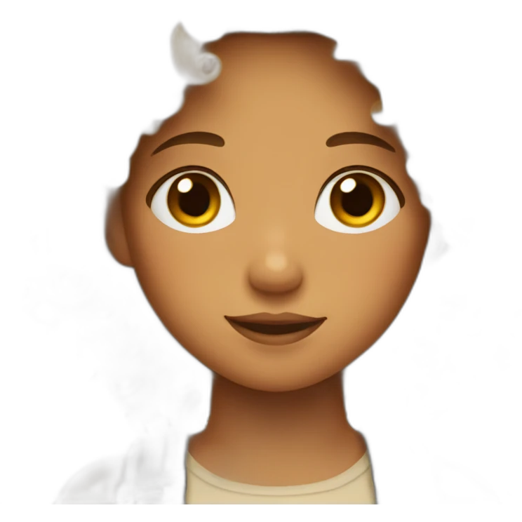 A girl with curly hair and wheat skin emoji