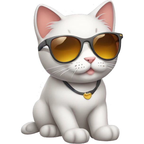 cute cat with sunglasses emoji
