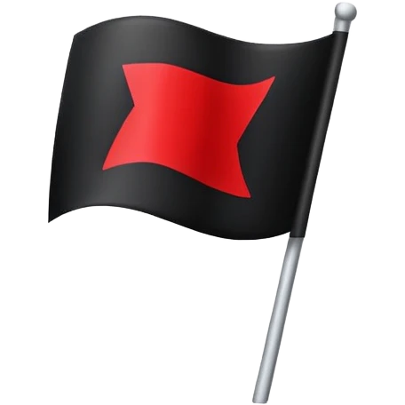 Black with red flag emoji emoji