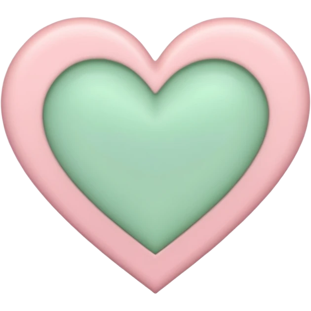 A half pastel green half pastel pink heart emoji