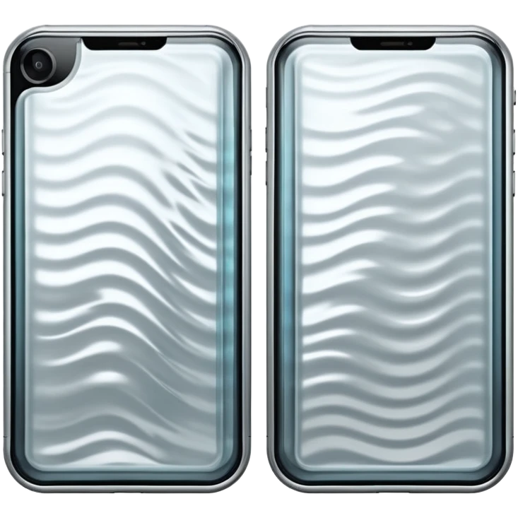 Metal dielectric interface, split screen showing metallic reflective surface on one side and transparent insulating material on the other side with electromagnetic waves emoji