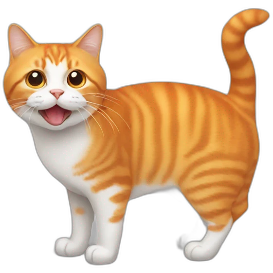 Chat qui mange orange emoji