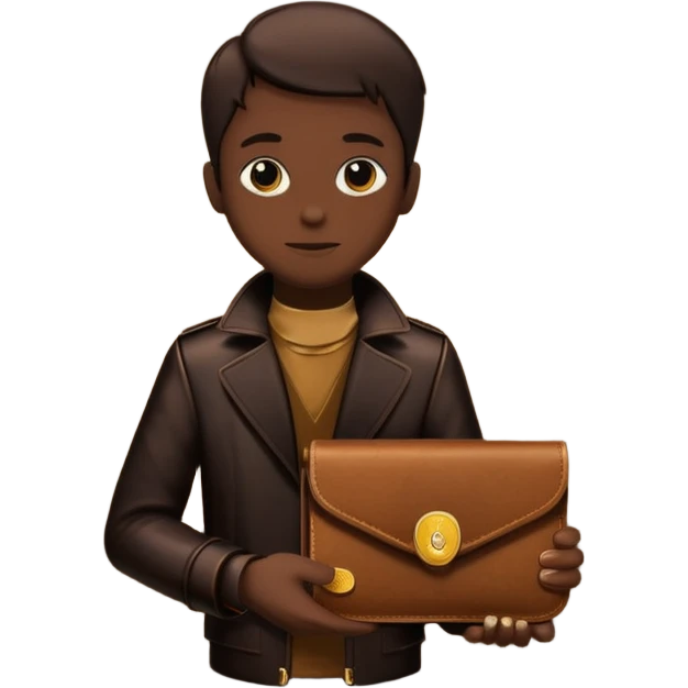 wallet with coins and a person silhouette above emoji