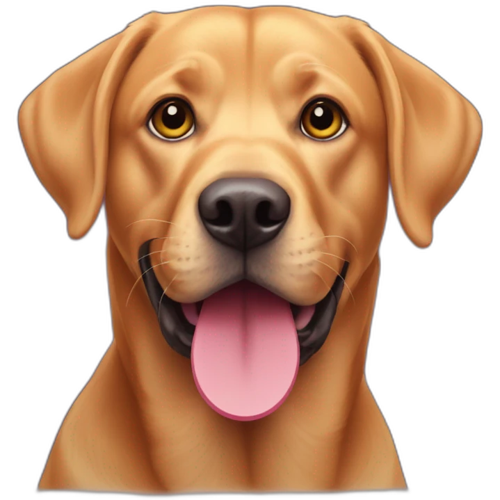 Red labrador with a tennis ball on his mouth emoji