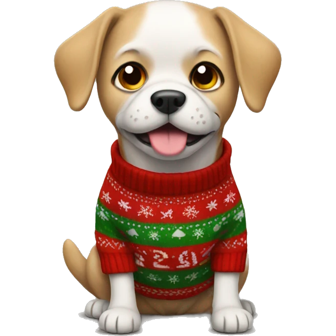 Dog wearing a Christmas sweater  emoji