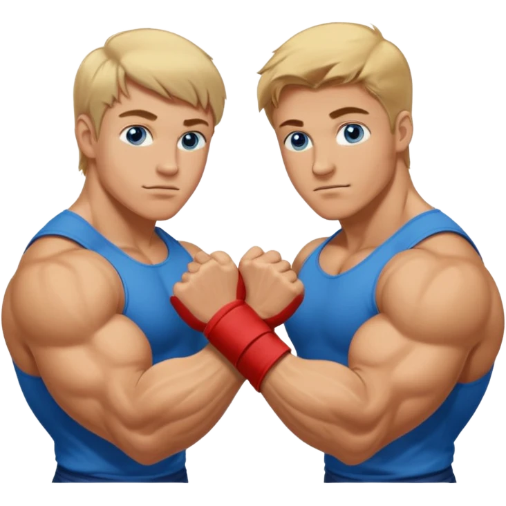 DIRTY BLONDE HAIR BLUE EYES BIG BICEPS FOR ARM WRESTLING YOUNG MAN emoji