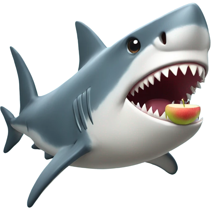 Shark eat apple emoji
