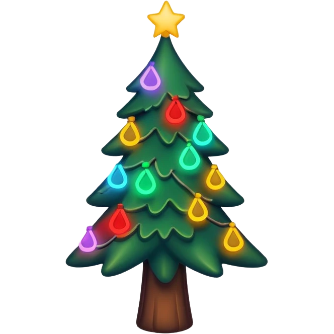 christmas tree with neon lights emoji