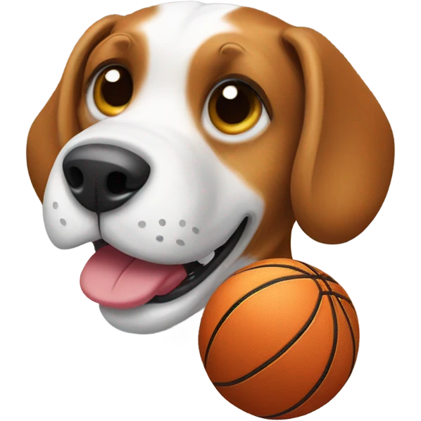 Beagle playing basketball emoji