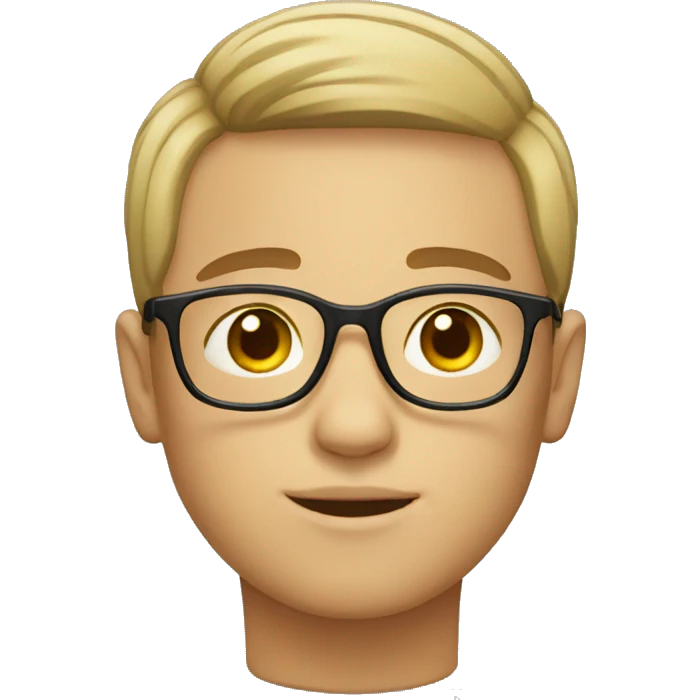 Boy with short hair, use glasess emoji
