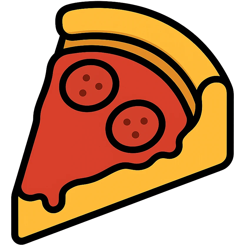 colored icon of a Chicago deep dish pizza slice emoji