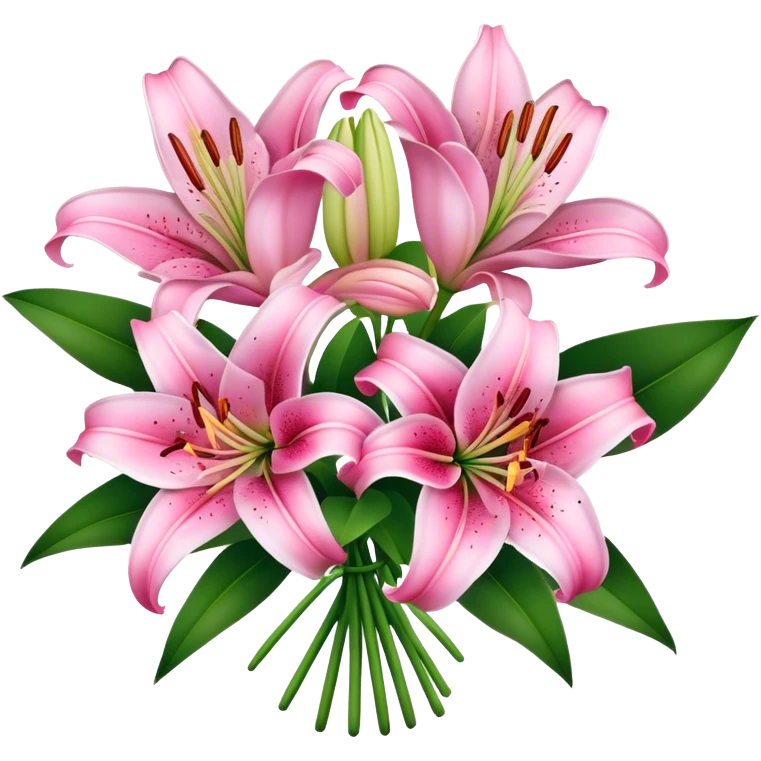 pink lily flower bouquet  emoji
