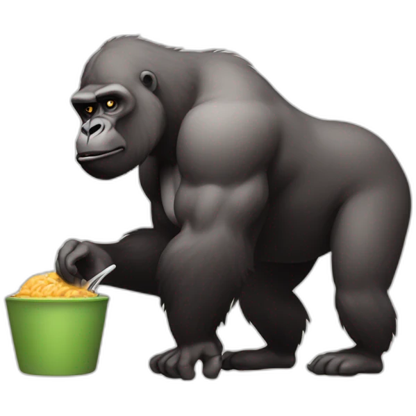 Buff Gorilla feeding a Llama emoji