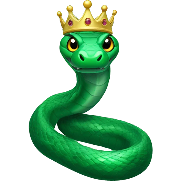 Emerald snake with a crown head emoji
