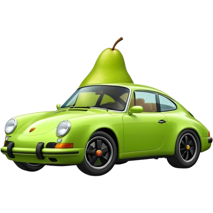 plain pear in a porshce withe black rims emoji