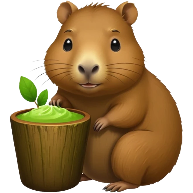 capybara with matcha emoji